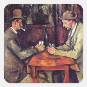 Sticker Carré Paul Cézanne - Les Joueurs de cartes Peinture d'ar