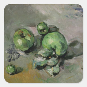 Sticker Carré Paul Cezanne Pommes vertes, c.1872-73