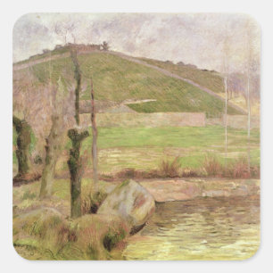 Sticker Carré Paul Gauguin   Paysage près de Pont-Aven, 1888