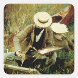 Sticker Carré Paul Helleu Esquisse avec sa femme