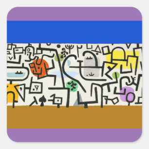 Sticker Carré Paul Klee Rich Harbor Expressionnisme abstrait