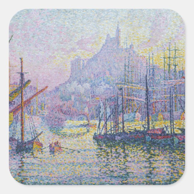Sticker Carré Paul Signac - Notre-Dame de la Garde, Marseille (Devant)
