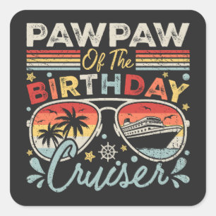 Sticker Carré Pawpaw de l'anniversaire de croisière vacances