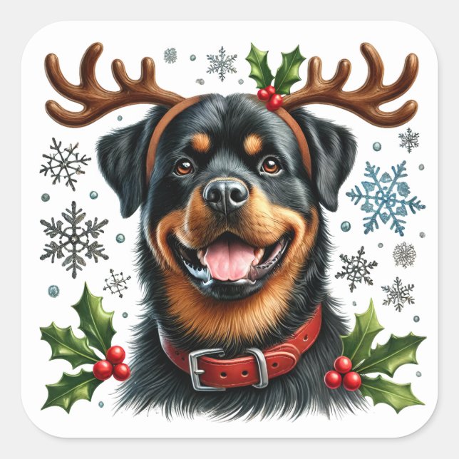 Sticker Carré Paws et Antlers Holiday Fun ! (Devant)