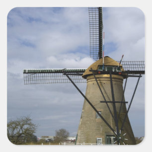 Sticker Carré Pays-Bas (aussi appelé Hollande), Kinderdijk. 19