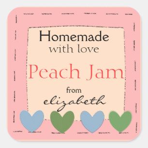 Sticker Carré Pays Coeur-Fait maison