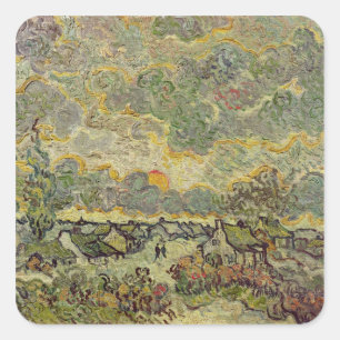 Sticker Carré Paysage d'automne de Vincent van Gogh  , 1890
