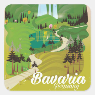 Sticker Carré Paysage de Bavière Allemagne impression de voyage