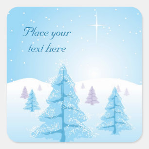 Sticker Carré Paysage de Noël
