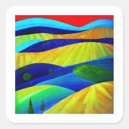 Sticker Carré Paysage de Rainbow Imaginaire Hills