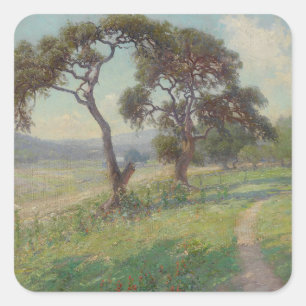 Sticker Carré Paysage de Texas Hill Country, Onderdonk
