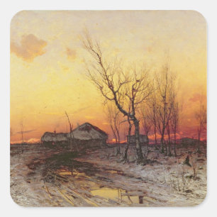 Sticker Carré Paysage d'hiver