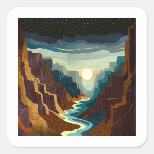 Sticker Carré Paysage du Canyon Sunset