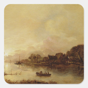 Sticker Carré Paysage fluvial