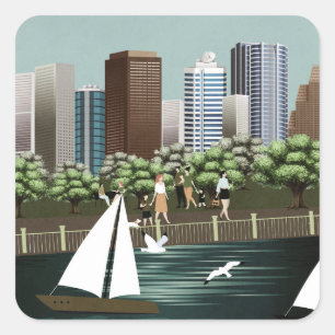 Sticker Carré Paysage urbain