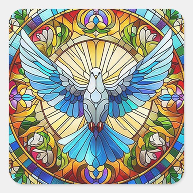 Sticker Carré Peace Dove (Devant)