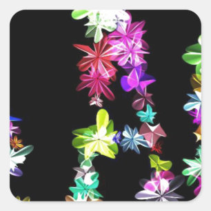 Sticker Carré "PEACE" en Fleurs Art Imprimer Personnaliser Produ