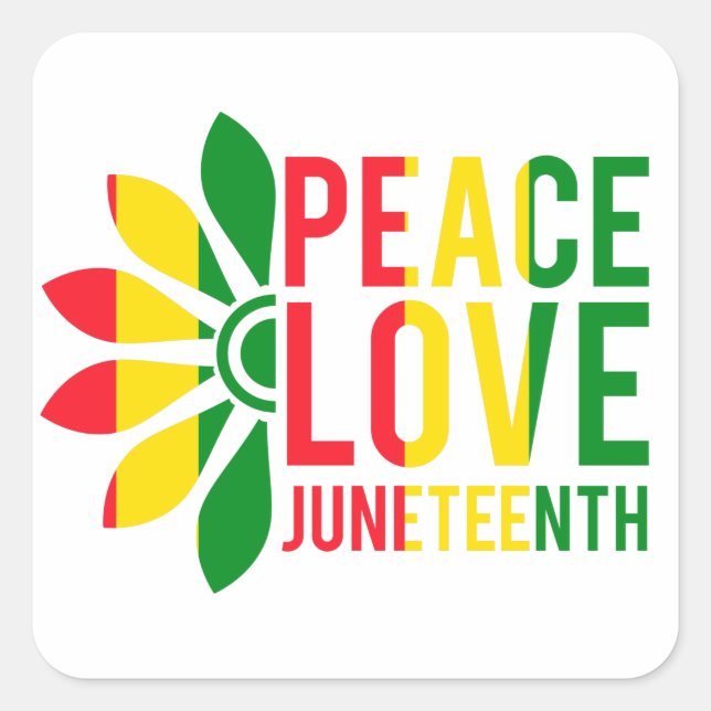 Sticker Carré Peace Love (Devant)