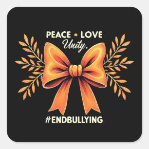 Sticker Carré Peace Love Unity End Violence