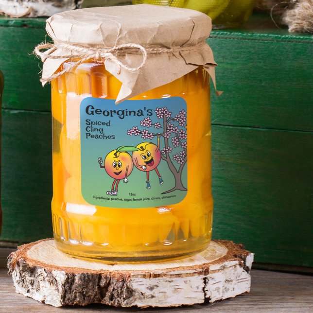 Sticker Carré Peach Pals Drôle Cartoon Jam Pie et plus (Créateur téléchargé)