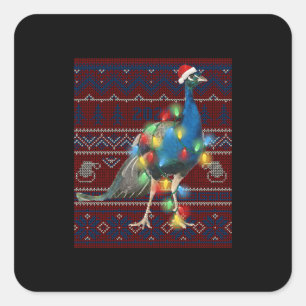 Sticker Carré Peacock Christmas