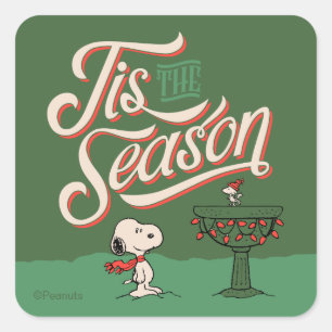 Sticker Carré Peanuts Snoopy & Woodstock C'est la saison