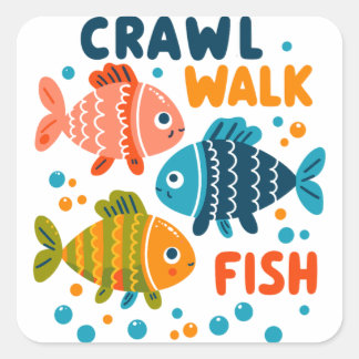 Sticker Carré Pêche à pied | Pêcher les jalons aquatiques
