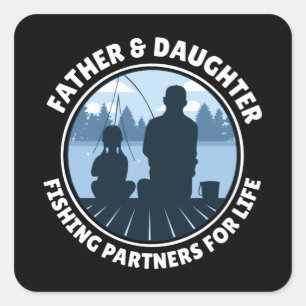 Sticker Carré Pêche père/fille