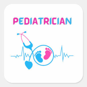 Sticker Carré pédiatre, pédiatre, médecin pédiatre, pédiatre,