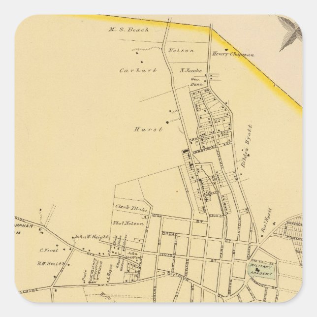 Sticker Carré Peekskill, NY (Devant)