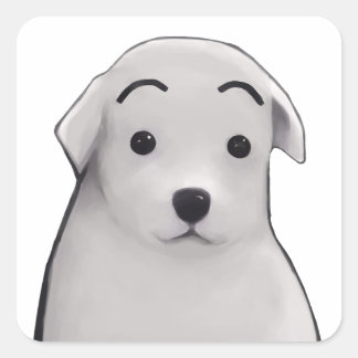 Sticker Carré Pegatina de perrito sorprendido