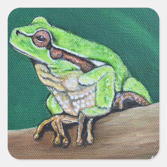Sticker Carré Peinture à la grenouille (Devant)