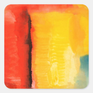 Sticker Carré Peinture Abstraite rouge moderne