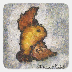 Sticker Carré Peinture d'oiseaux à la Frida Kahlo Monet