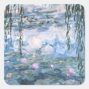 Sticker Carré Peinture Impressionniste de Claude Monet sur les N