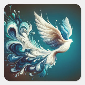 Sticker Carré Peinture Liquide Regard Saint-Esprit Le Paraclet