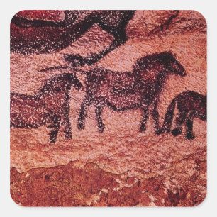Sticker Carré Peinture rocheuse de tarpans, c.17000 BC