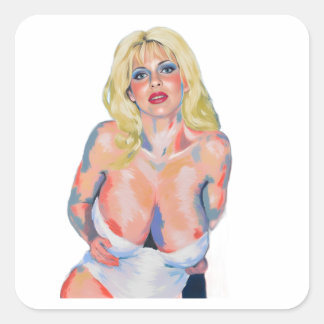 Sticker Carré Peinture sexy et amusante
