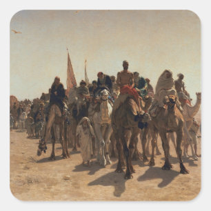 Sticker Carré Pèlerins allant à Mecque, 1861