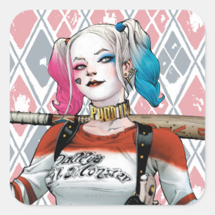 Sticker Carré Peloton de suicide   Harley Quinn