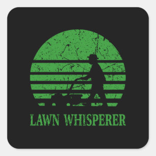 Sticker Carré Pelouse Mower Pelouse Whisperer Gardener Cadeau