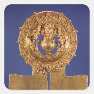 Sticker Carré Pendentif représentant un disque solaire, Zaachila