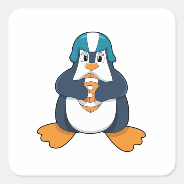 Sticker Carré Penguin de football (Devant)