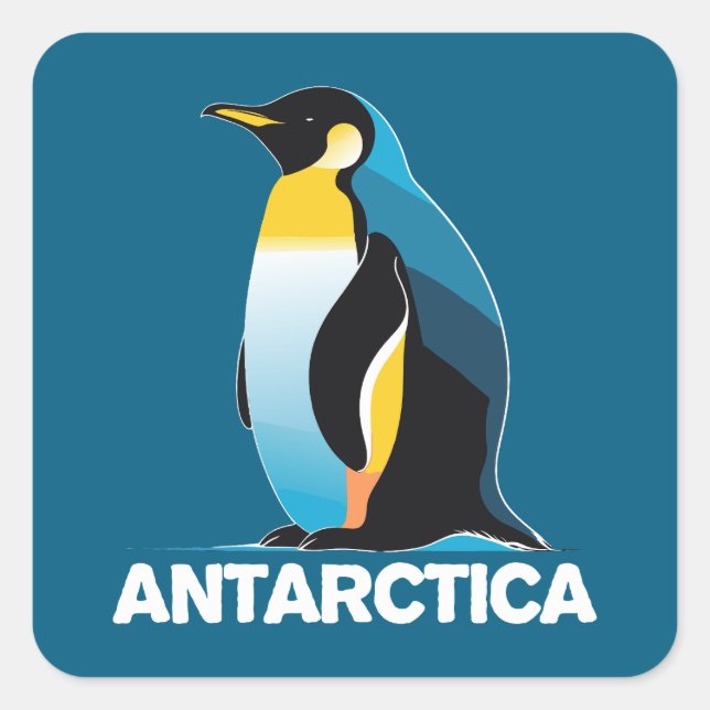 Sticker Carré Penguin de l'Antarctique (Devant)