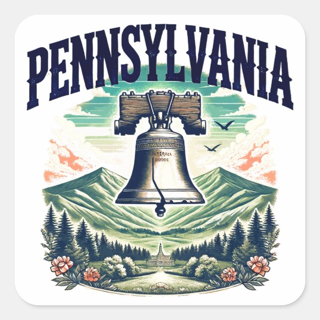 Sticker Carré Pennsylvanie (Devant)