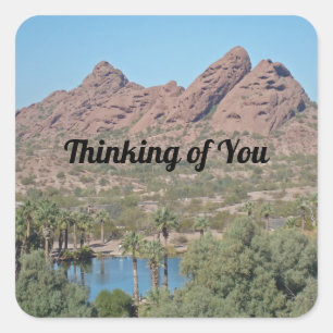 Sticker Carré Penser à vous Red Rock Photo Phoenix Arizona