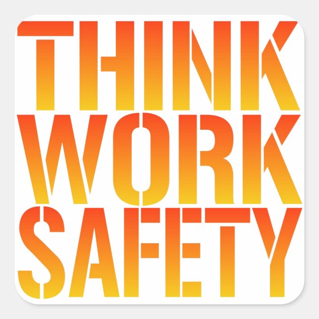 Sticker Carré Penser la sécurité au travail (Devant)
