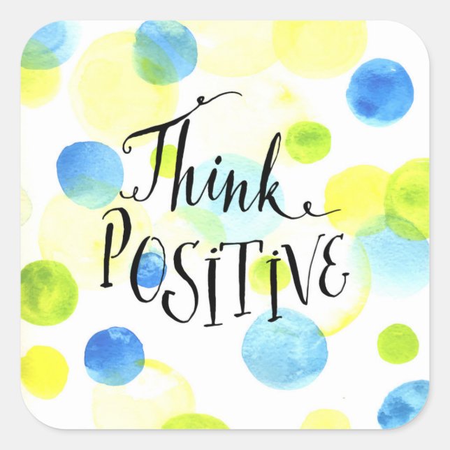 Sticker Carré Penser positif (Devant)