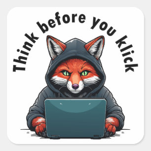 Sticker Carré Pensez avant de cliquer - Sécurité informatique