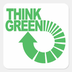 Sticker Carré pensez le vert